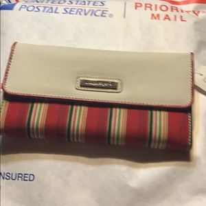 COPY - BN Longaberger RED stripe king Wallet BN